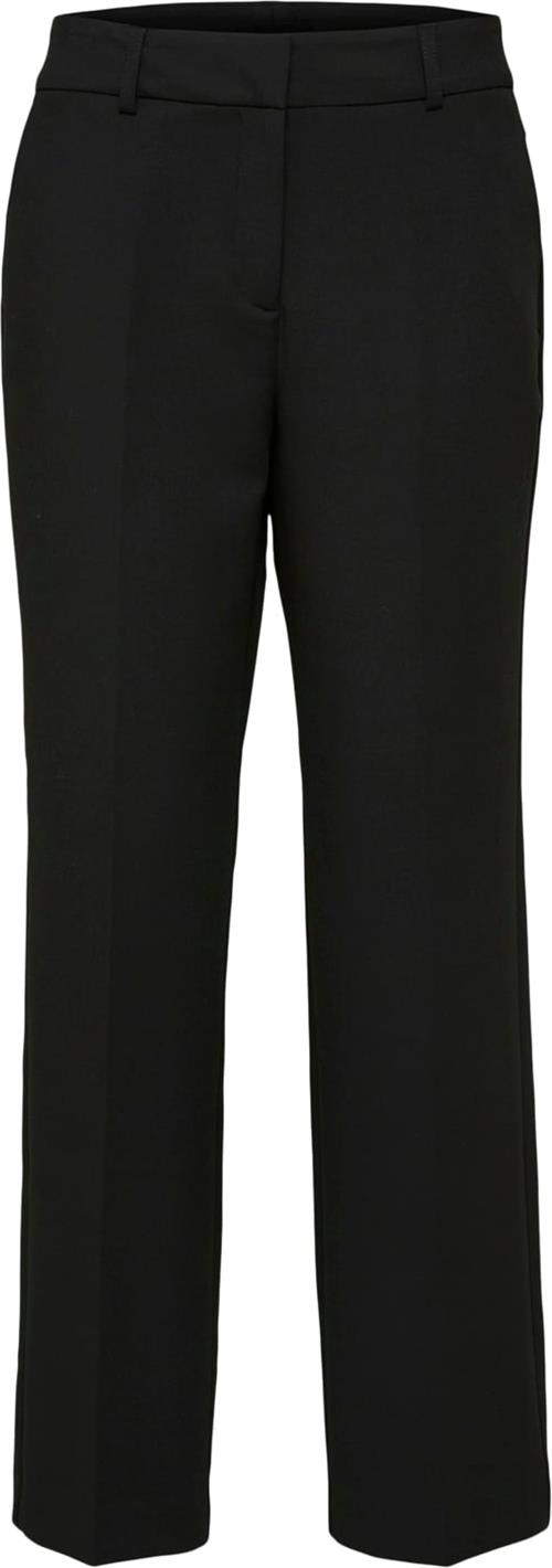 Selected Femme Slfrita MW Wide Pant Black N Noos Kvinde Sort Bukser Med Brede Ben Str "36/""32" - hos Magasin