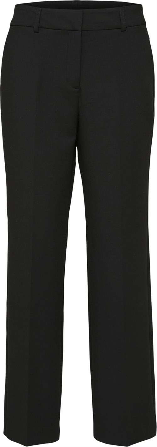 Selected Femme Slfrita MW Wide Pant Black N Noos Kvinde Sort Bukser Med Brede Ben Str "44/""32" - hos Magasin