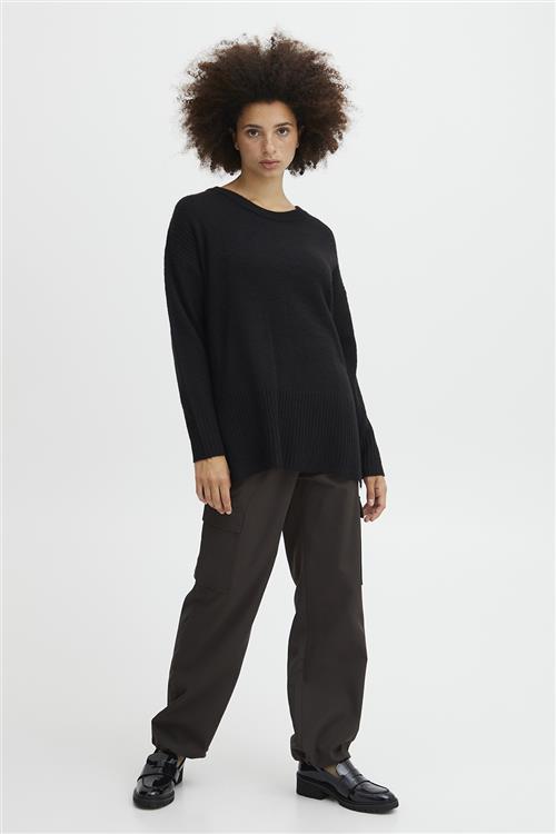 ICHI Ihkamara Long LS Kvinde Black Sweaters Str XL - hos Magasin