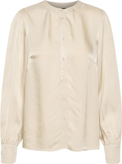 Se Soaked in Luxury Slfalula Shirt LS Kvinde Oatmeal Langærmede Bluser Regular Fit Str S - hos Magasin ved Magasin