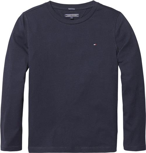 Tommy Hilfiger Boys Basic CN Knit L/S Str 5 år / 110 cm - Blå Strik Bomuld hos Magasin