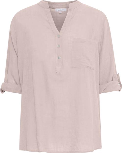 Sorbet Sbalexa Solid Blouse Kvinde Rose Smoke Kortærmede Bluser Str L - hos Magasin