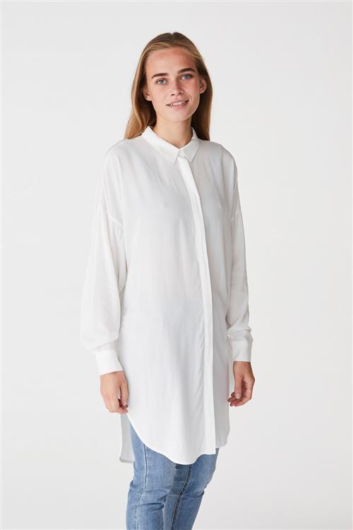 Soft Rebels Freedom LS Long Shirt Kvinde Snow White / Off White Langærmede Skjorter Str S - Viskose hos Magasin