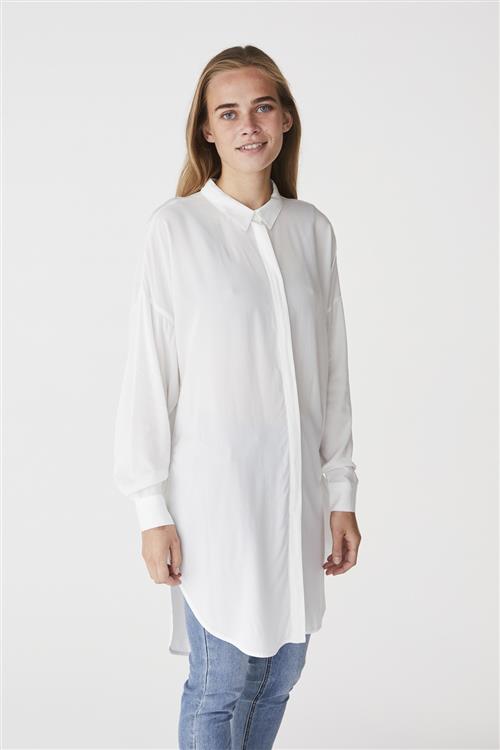 Soft Rebels Freedom LS Long Shirt Kvinde Snow White / Off White Langærmede Skjorter Str S - hos Magasin