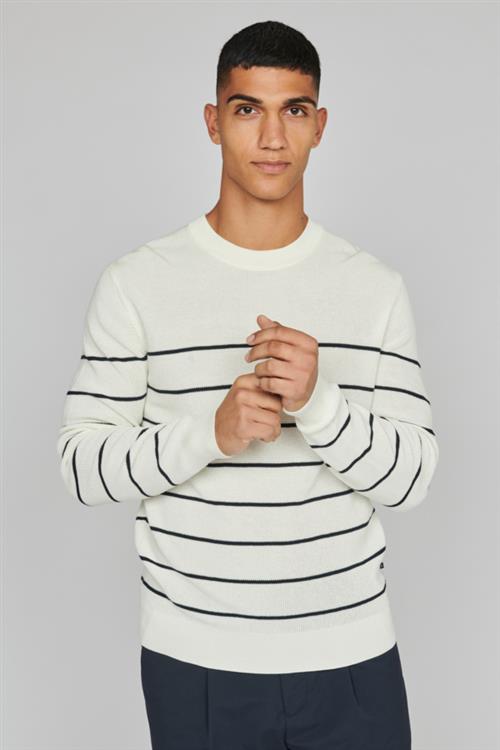 Matinique Matriton Stripe Mand Broken White Sweaters Regular Fit Str L - hos Magasin