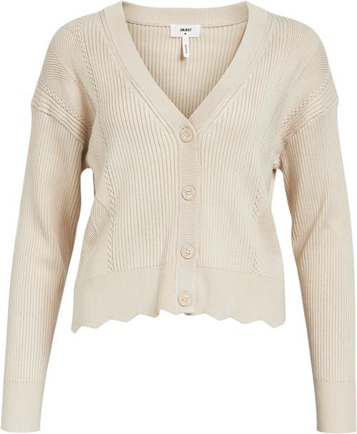 Object Objdoris L/S Knit Cardigan Pb15 Kvinde Sandshell Cardigans Str XL - hos Magasin