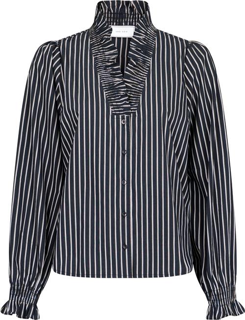 Neo Noir Brielle Tone Stripe Shirt Kvinde Sort Langærmede Bluser Str 36 - hos Magasin