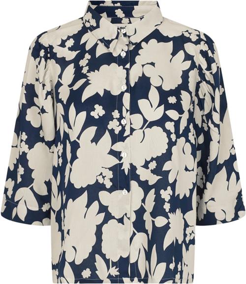 Lollys Laundry Bonoll Shirt SS Kvinde Flower Print Kortærmede Skjorter Str L - hos Magasin