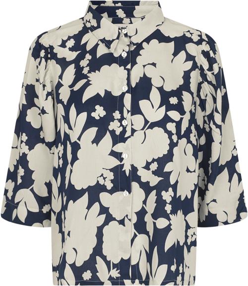 Lollys Laundry Bonoll Shirt SS Kvinde Flower Print Kortærmede Skjorter Str XL - hos Magasin