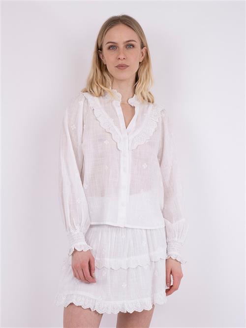 Neo Noir Degas Blouse Kvinde White Langærmede Bluser Str 40 - hos Magasin