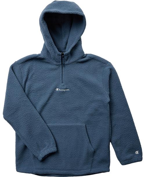 Champion Hooded Half Zip Top Str M/140/ 9-10 år - China Blue Hættetrøjer hos Magasin