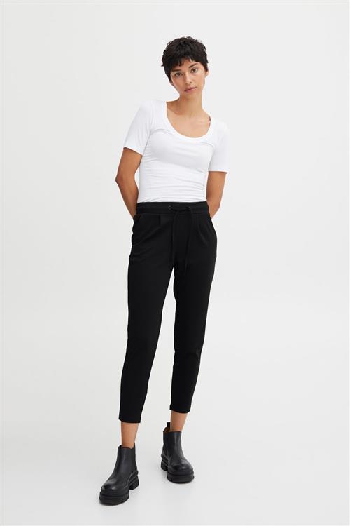 ICHI Kate Bukser Cropped Kvinde Sort Bukser Med Smalle Ben Regular Fit Str XXL - hos Magasin