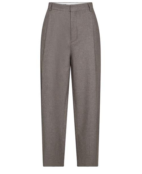 Filippa K Wide Pleated Flannel Trousers Kvinde Driftwood Bukser Med Lige Ben Str 34 - hos Magasin