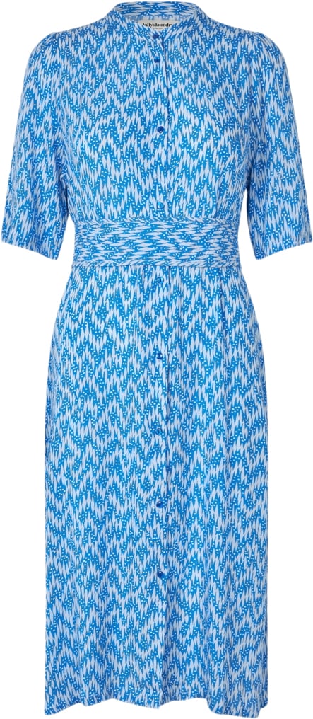 Lollys Laundry Matall Midi Dress SS Kvinde Blue Midi Kjoler Str S - hos Magasin