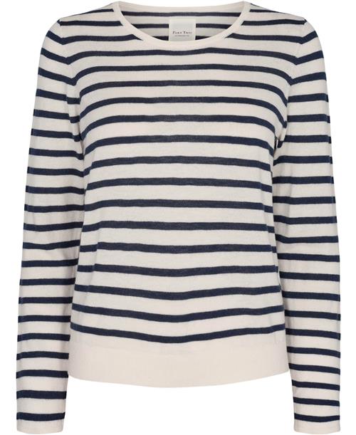 Part Two Adelinepw PU Kvinde Stripe, Navy Sweaters Relaxed Fit Str M - hos Magasin