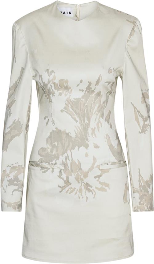 REMAIN Floral Mini Dress Kvinde Flower Jacquard + Almond Milk Comb. Korte Kjoler Str 36 - hos Magasin