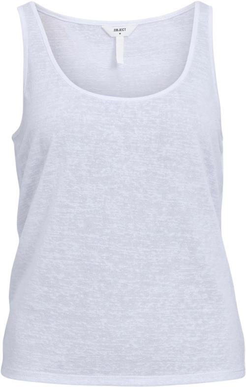 Object Objtessi Slub LO Strap TOP DIV Kvinde White Tanktoppe Str S - hos Magasin