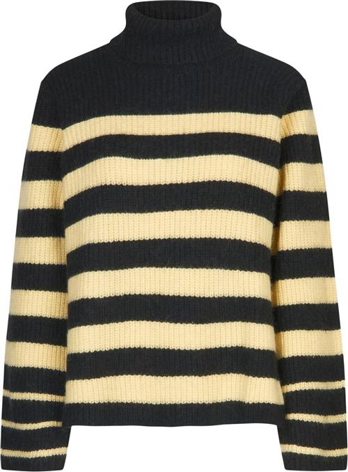 Se Baum und Pferdgarten Chikita Kvinde Black Yellow Breton Rullekraver Loose Fit Str L - hos Magasin ved Magasin