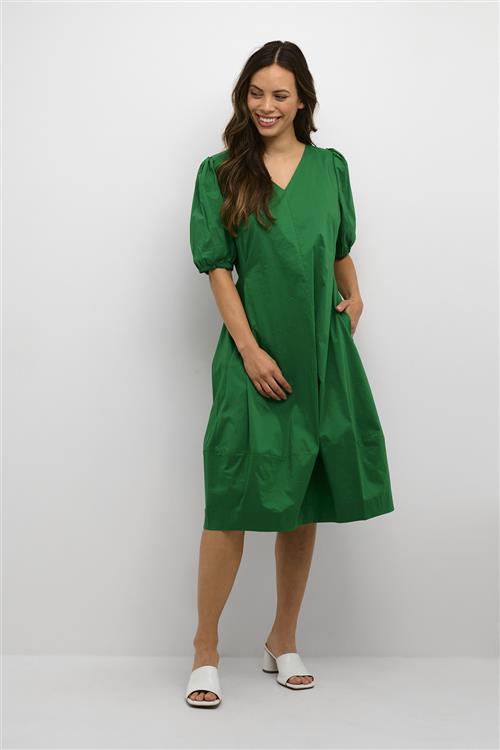 Culture Cuantoinett SS Dress Kvinde Jolly Green Midi Kjoler Str M - hos Magasin