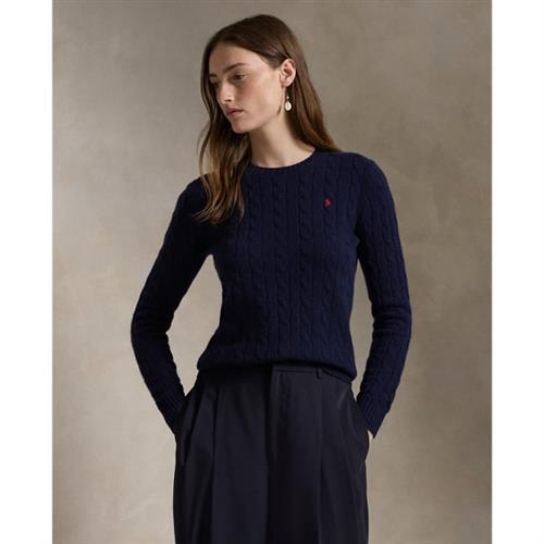 Polo Ralph Lauren Cableknit Wool-cashmere Sweater Kvinde Blå Sweaters Str S Cashmere - hos Magasin