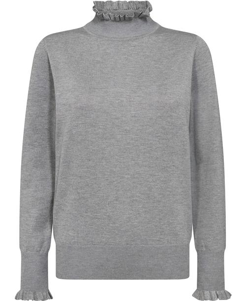 Micha Bbjumper_ Basic Viscose Knit Kvinde L.Grey Mel Rullekraver Str S - hos Magasin