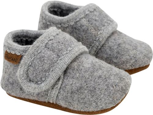 En Fant Baby Wool Slippers Grey Melange Hjemmesko Str 21\22 - Uld hos Magasin