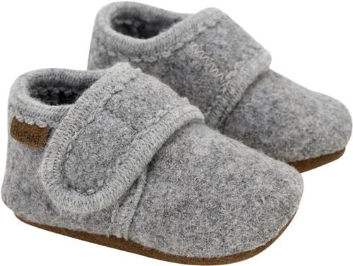 En Fant Baby Wool Slippers Grey Melange Hjemmesko Str 25\26 - Uld hos Magasin