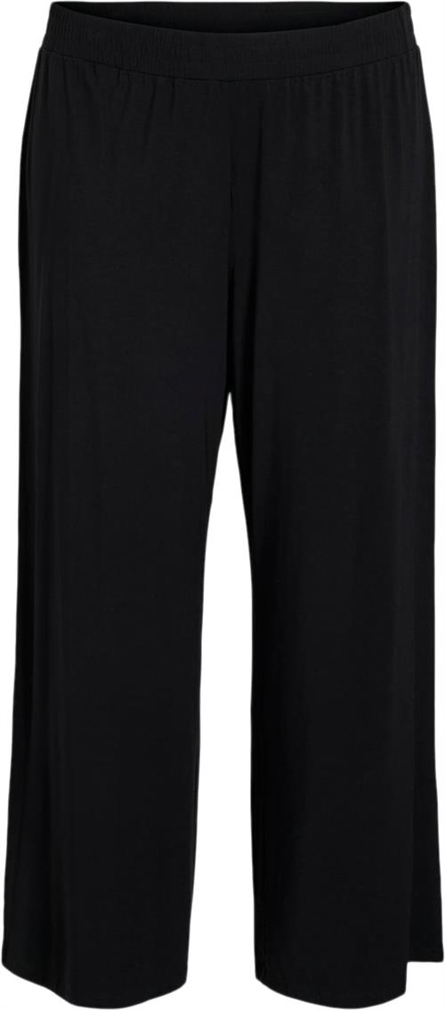 Se Evoked Vila Viway HW Elastic Regular Pants/cur Kvinde Black Bukser Med Lige Ben Regular Fit Str 48 - Viskose hos Magasin ved Magasin