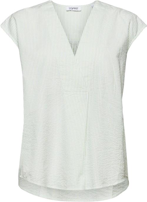 Esprit v Neck Blouse Kvinde Light Green Toppe Str L - hos Magasin