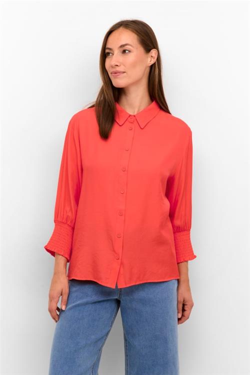 Cream Nolacr Shirt Kvinde Hot Coral Langærmede Bluser Str 40 - hos Magasin