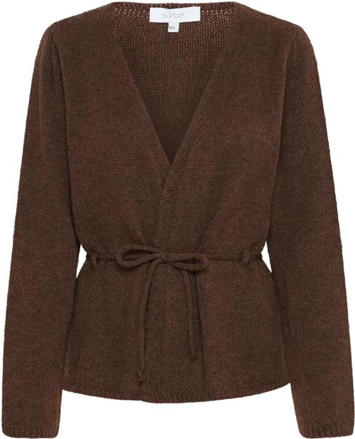 Sorbet Sbyali Knit Cardigan Kvinde Chocolate Brown Cardigans Str L/XL - hos Magasin