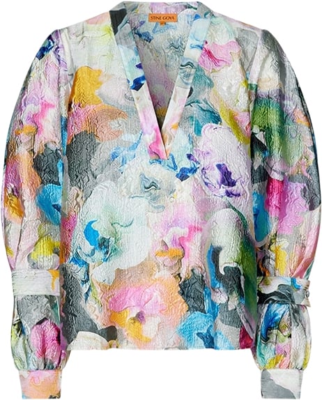 Se Stine Goya Sgnandya, 2019 Textured Crinkled Poly Kvinde Liquified Orchid Langærmede Bluser Str S - Polyester hos Magasin ved Magasin