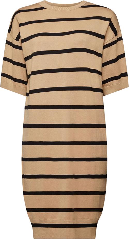 Esprit CV Dress Stripe Kvinde Light Beige 2 Midi Kjoler Str S - hos Magasin