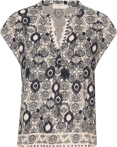 Se Cream Crpaya SS Blouse Kvinde Total Eclipse Ethnic Tapestry Langærmede Bluser Str 40 - hos Magasin ved Magasin