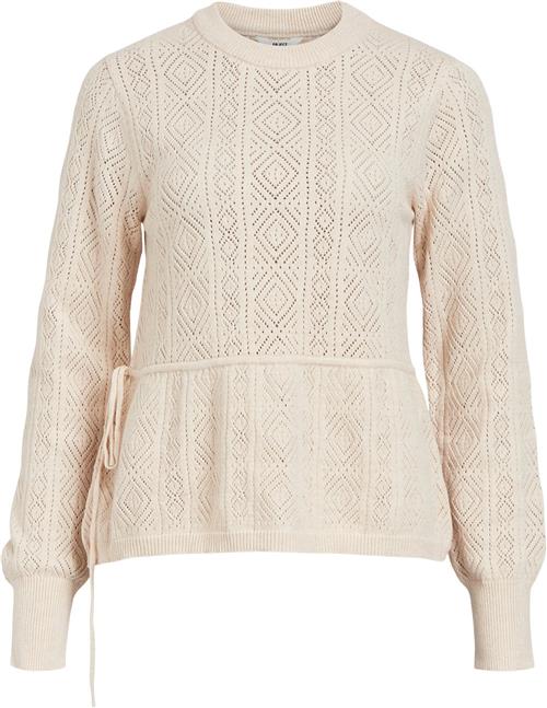 Se Object Objhavana L/S ON String Knit Pullo Kvinde Sandshell/melange Langærmede Bluser Str L - hos Magasin ved Magasin