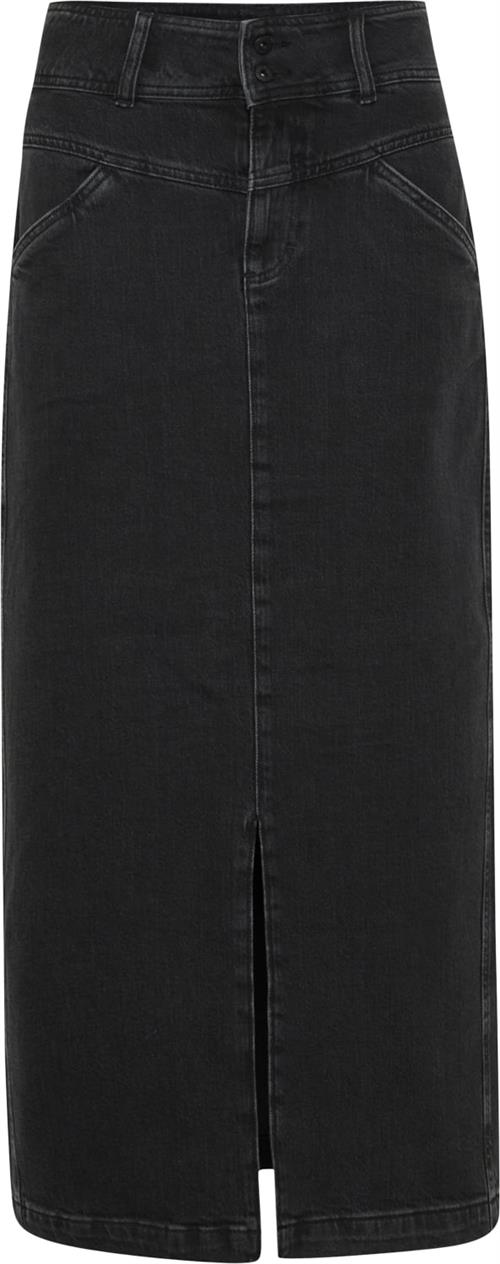 PULZ Jeans Pzmalle HW Skirt Kvinde Black Denim Maxi Nederdele Str 42 - Denim hos Magasin