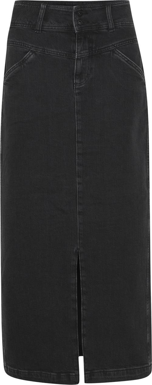 PULZ Jeans Pzmalle HW Skirt Kvinde Black Denim Maxi Nederdele Str 36 - Denim hos Magasin