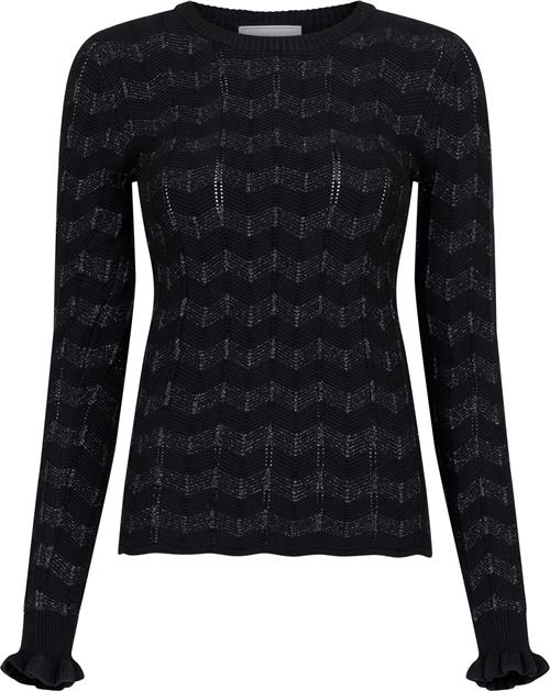 Neo Noir Nelle Glitter Knit Blouse Kvinde Black Sweaters Str 40 - hos Magasin