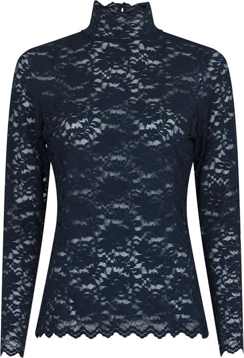 Se Neo Noir Liza Laceflower Blouse Kvinde Navy Langærmede Bluser Str 40 - hos Magasin ved Magasin