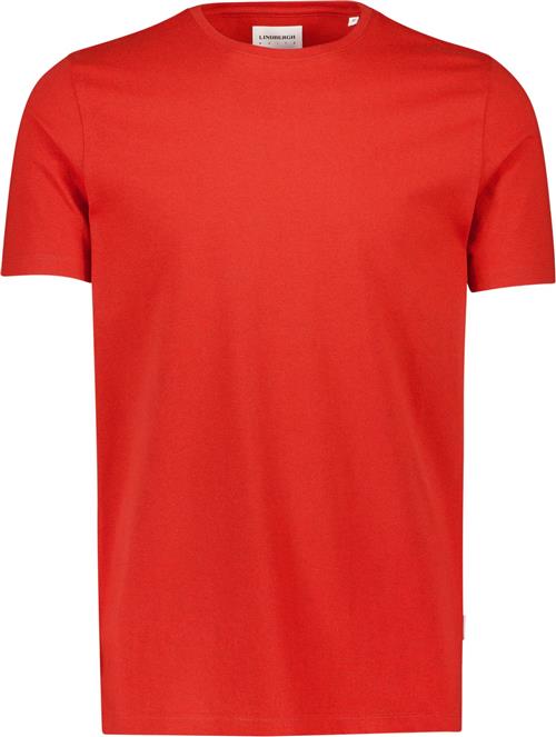 Lindbergh Mouliné Oneck tee S/S Mand Mid Red Mix Kortærmede T-shirts Relaxed Fit Str S - hos Magasin