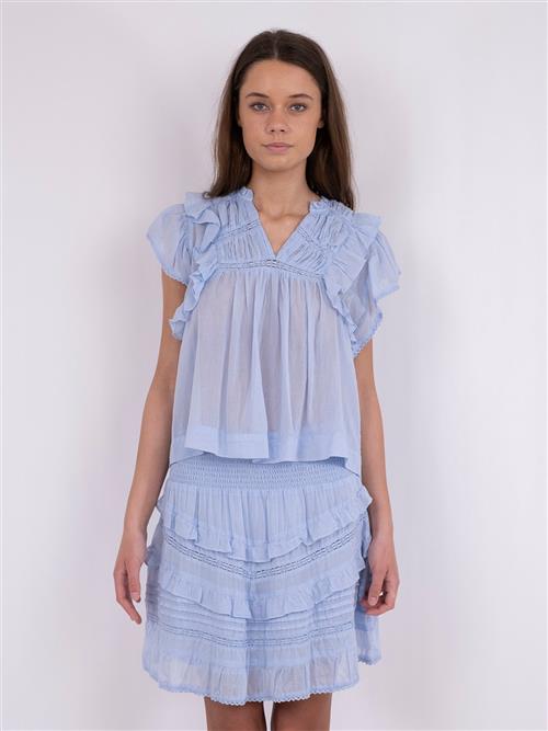 Neo Noir Jayla S Voile Top Kvinde Light Blue Toppe Str 36 - hos Magasin