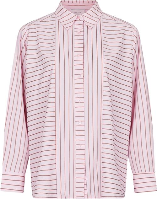 Neo Noir Gili Multi Stripe Shirt Kvinde Light Pink Langærmede Skjorter Str 40 - hos Magasin