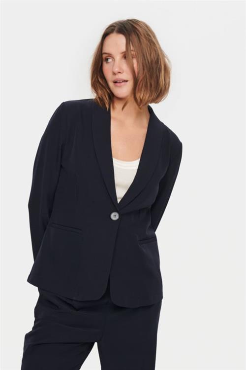 Saint Tropez Celestsz Blazer Kvinde Night Sky Blazere Regular Fit Str XS - hos Magasin