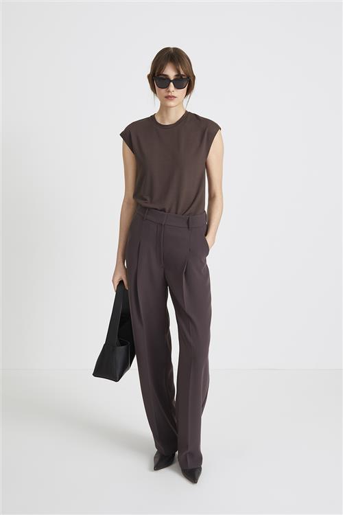 Stylein Boville Trousers Kvinde Dark Brown Bukser Med Lige Ben Str S - hos Magasin