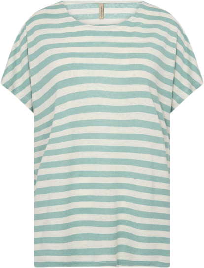 soyaconcept Scesme 2 Kvinde 6030c Aqua Combi Kortærmede T-shirts Str S - Viskose hos Magasin