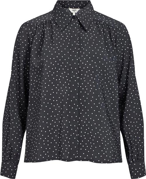 Se Object Objira L/S Shirt 130 Kvinde Magnet/white Dots Langærmede Skjorter Str 38 - hos Magasin ved Magasin