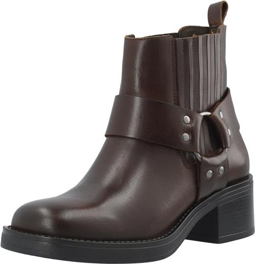 Cashott Casrikke Chelsea Biker Boot Pull Up Leather Kvinde Coffee Ankelstøvler Str 40 - hos Magasin