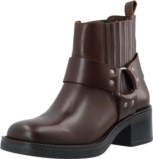 Cashott Casrikke Chelsea Biker Boot Pull Up Leather Kvinde Coffee Ankelstøvler Str 36 - hos Magasin