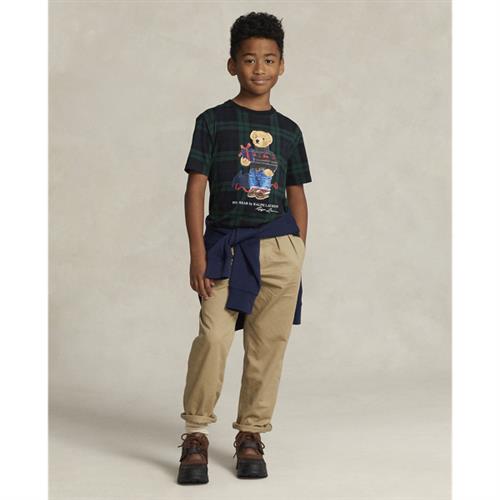 Polo Ralph Lauren Polo Bear Plaid Cotton Jersey Tee Str L - Blackwatch Pld Kortærmede T-shirts Bomuld hos Magasin