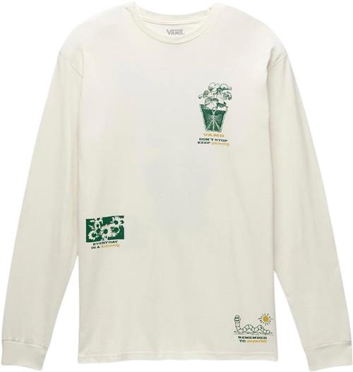 Vans WE Grow LS TEE Mand Antique White Langærmede T-shirts Str XS - Bomuld hos Magasin